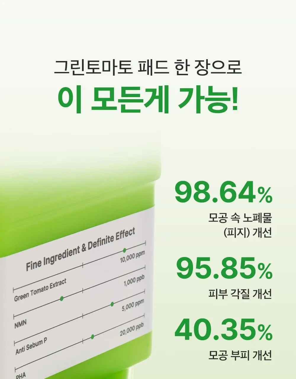 [모공탄력케어] 성분에디터 그린토마토 NMN 포어 필링 패드 60매 상세페이지 25